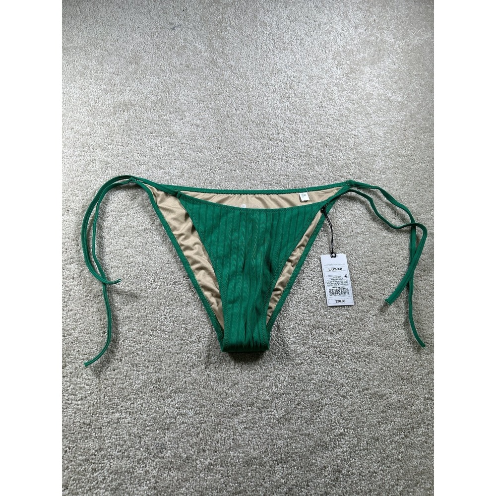 Shade & Shore Women's Swimwear Green L‎ Tie Side High Leg Cheeky
